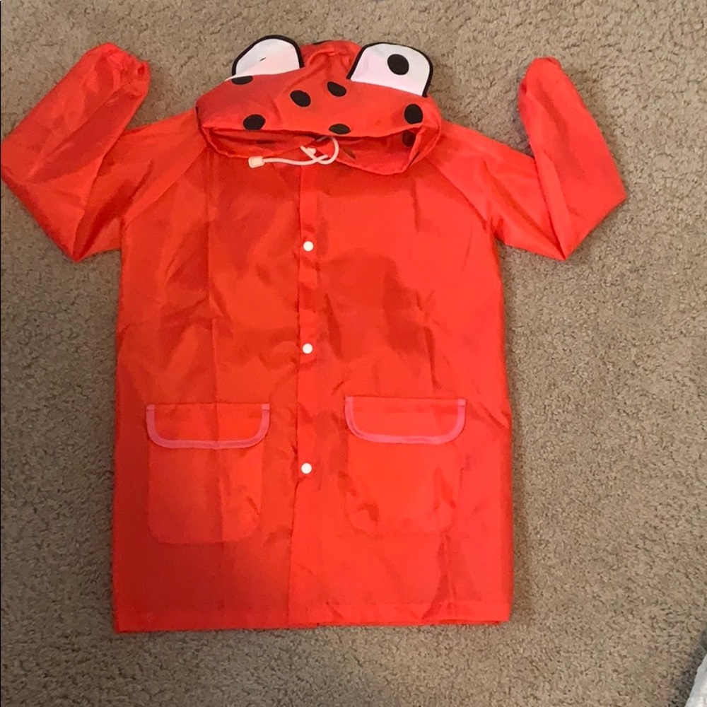 Kids ladybug raincoat with bag for easy carrying